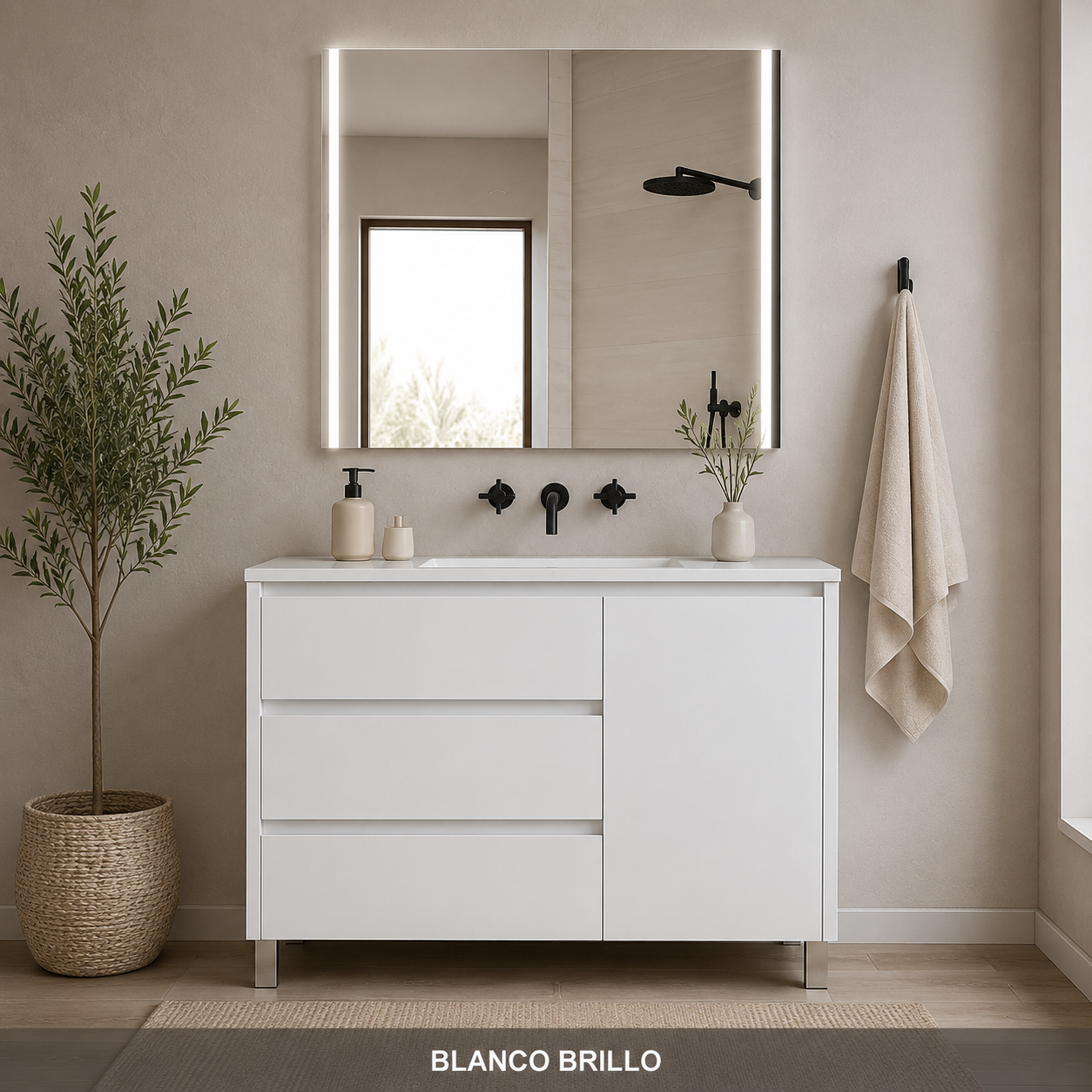 "OFERTA" Pack mueble VOLUM + Espejo Led Megan con lavabo