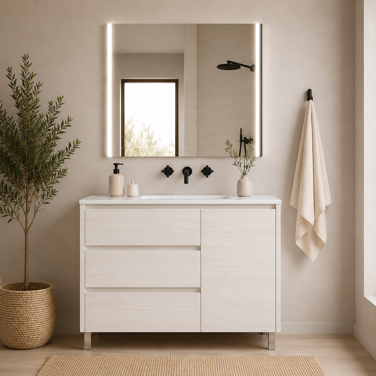 "OFERTA" Pack mueble VOLUM + Espejo Led Megan con lavabo