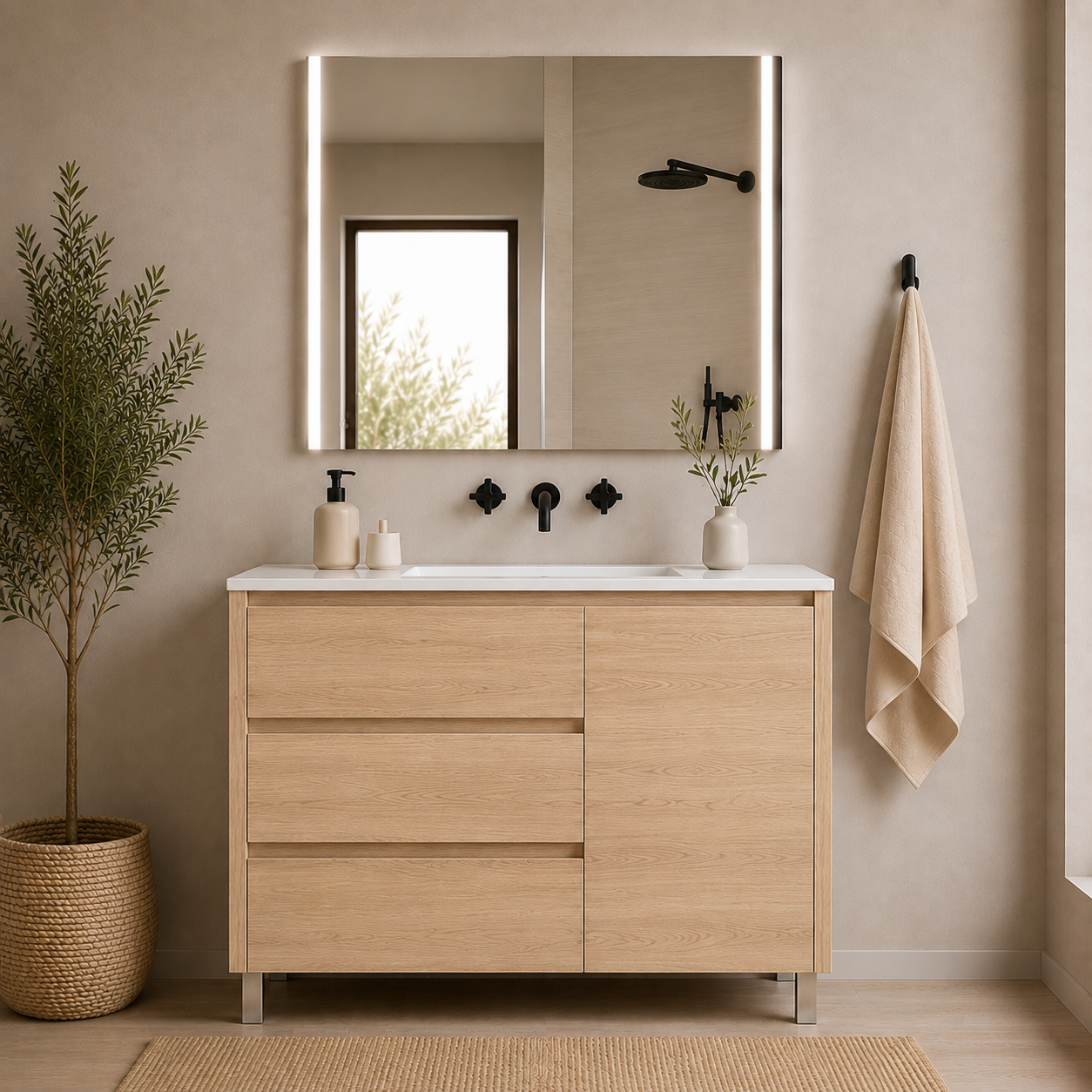 "OFERTA" Pack mueble VOLUM + Espejo Led Megan con lavabo