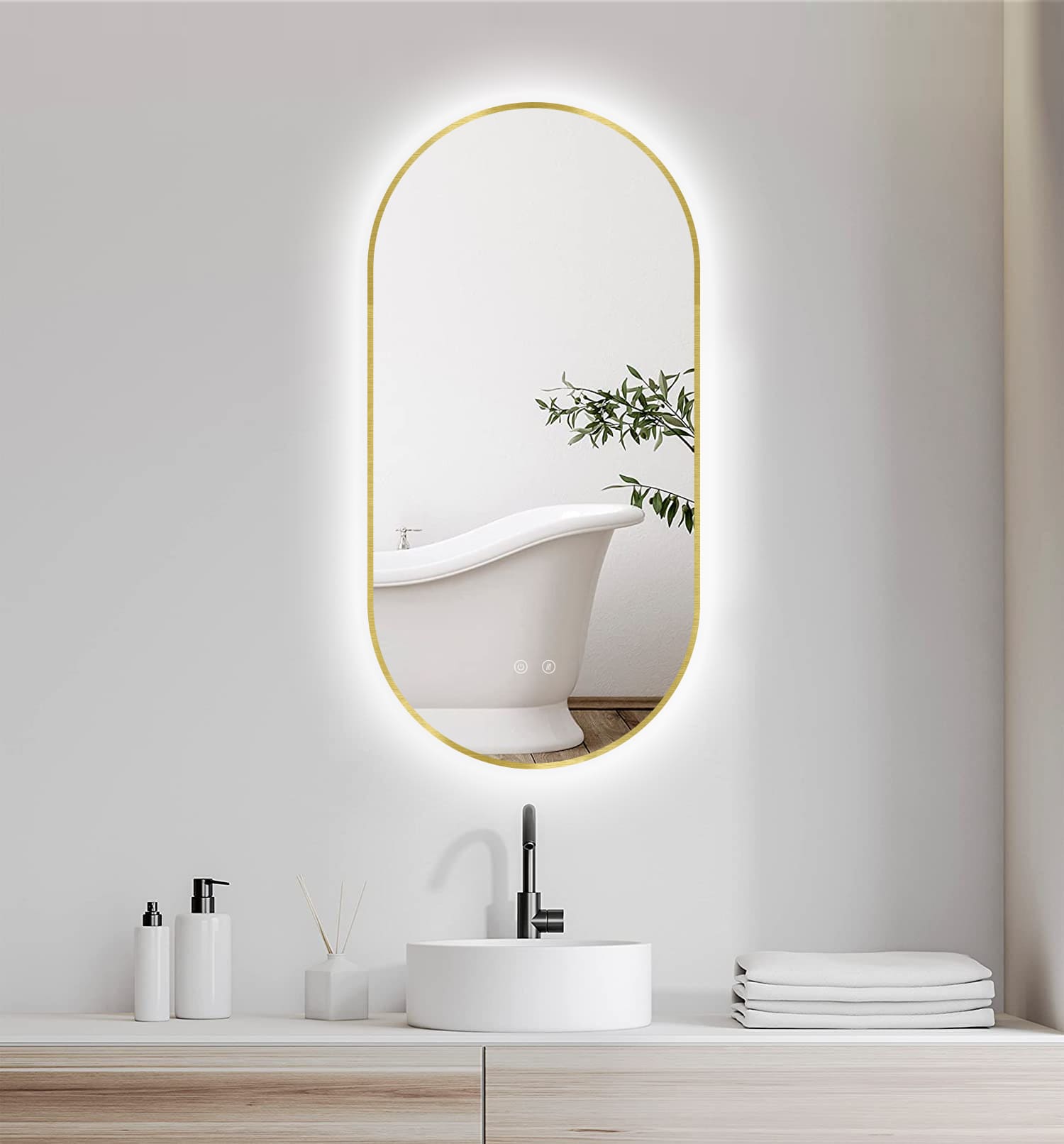 Espejo LED Selene Gold & Black